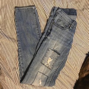 Y2k Distressed Volcom low rise skinny jeans